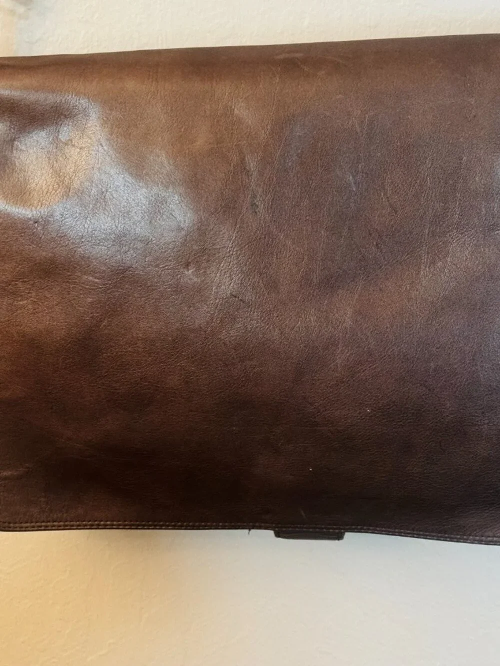 Vtg Rare Scully Leather Messenger Bag 16x11 Brown Crossbod Laptop Organizer READ